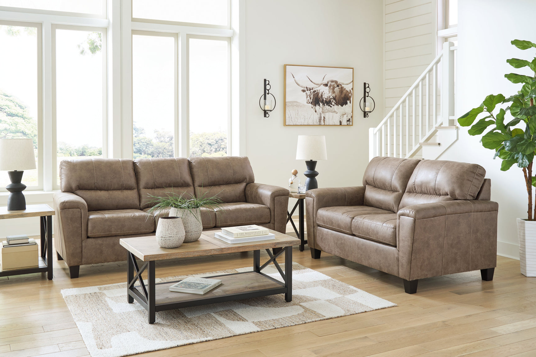 Navi Fossil Sofa and Loveseat (Online Special Price) - Ornate Home