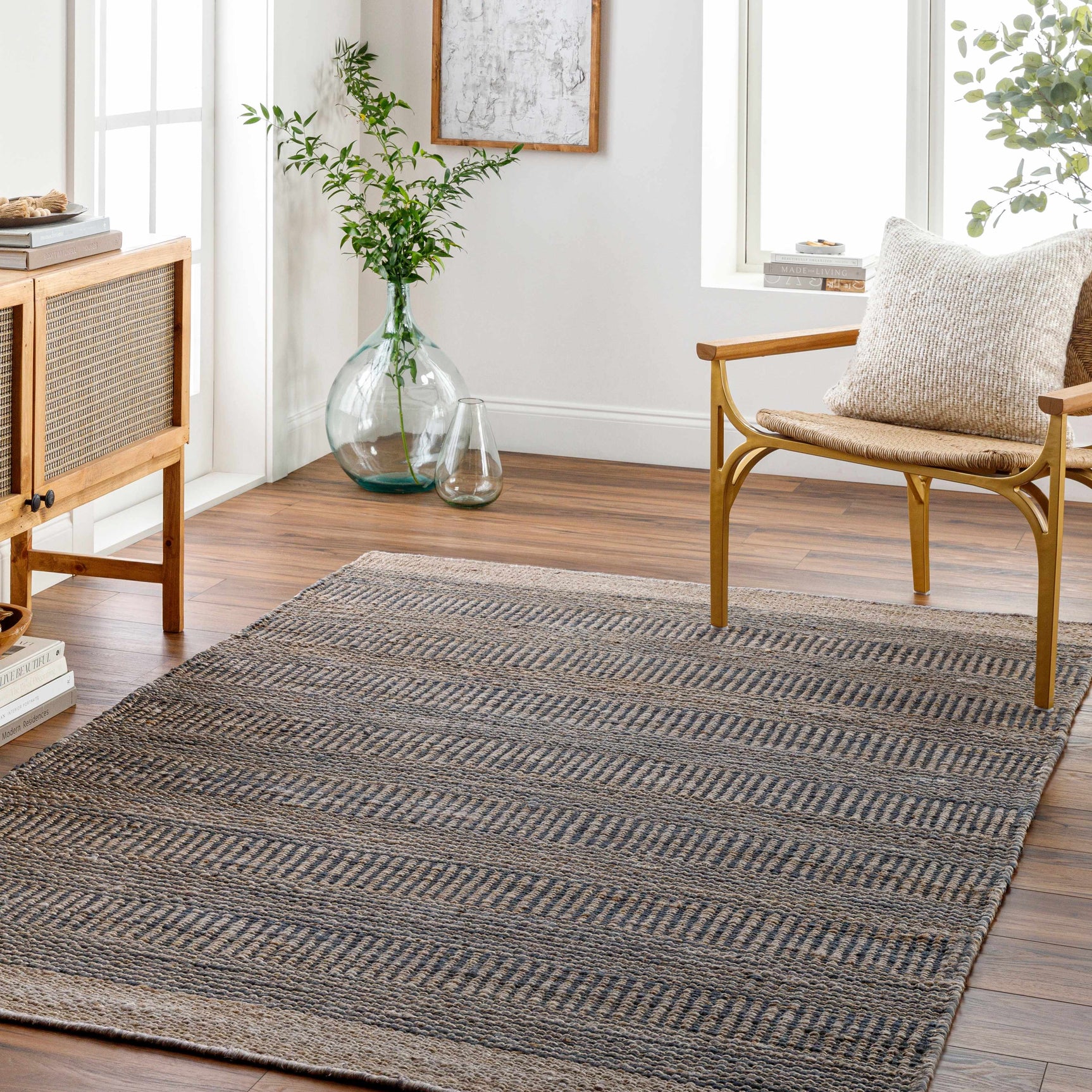 Navy Elle Jute Rug - Ornate Home