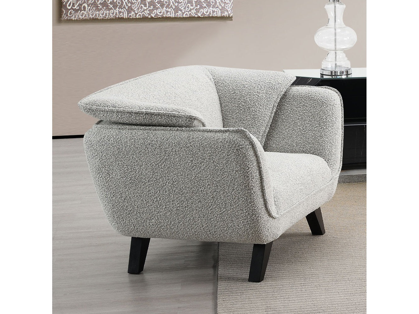 Nayeli Light Gray Boucle Chair - Ornate Home