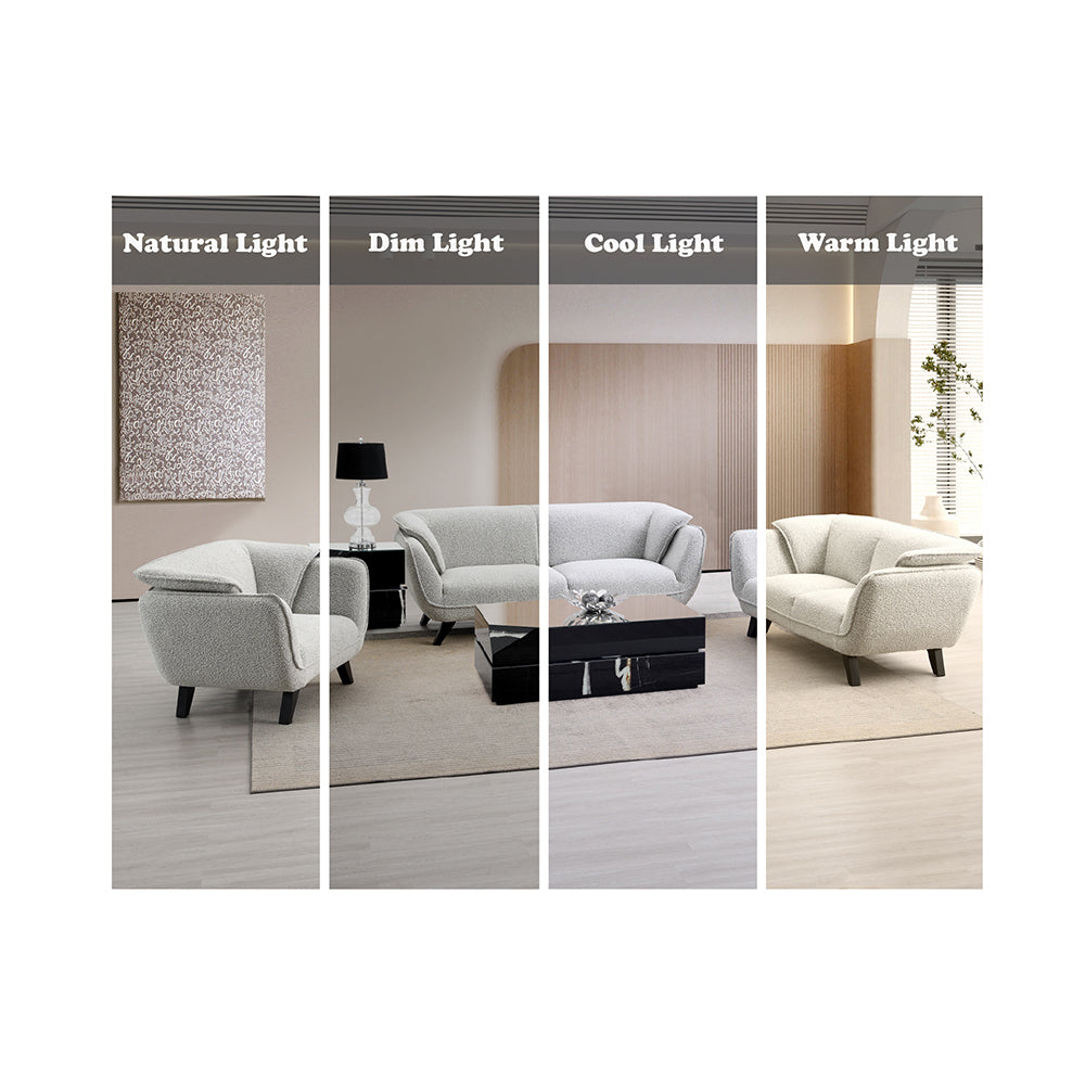 Nayeli Light Gray Boucle Sofa - Ornate Home