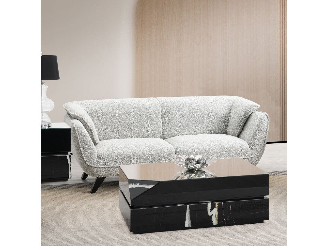 Nayeli Light Gray Boucle Sofa - Ornate Home