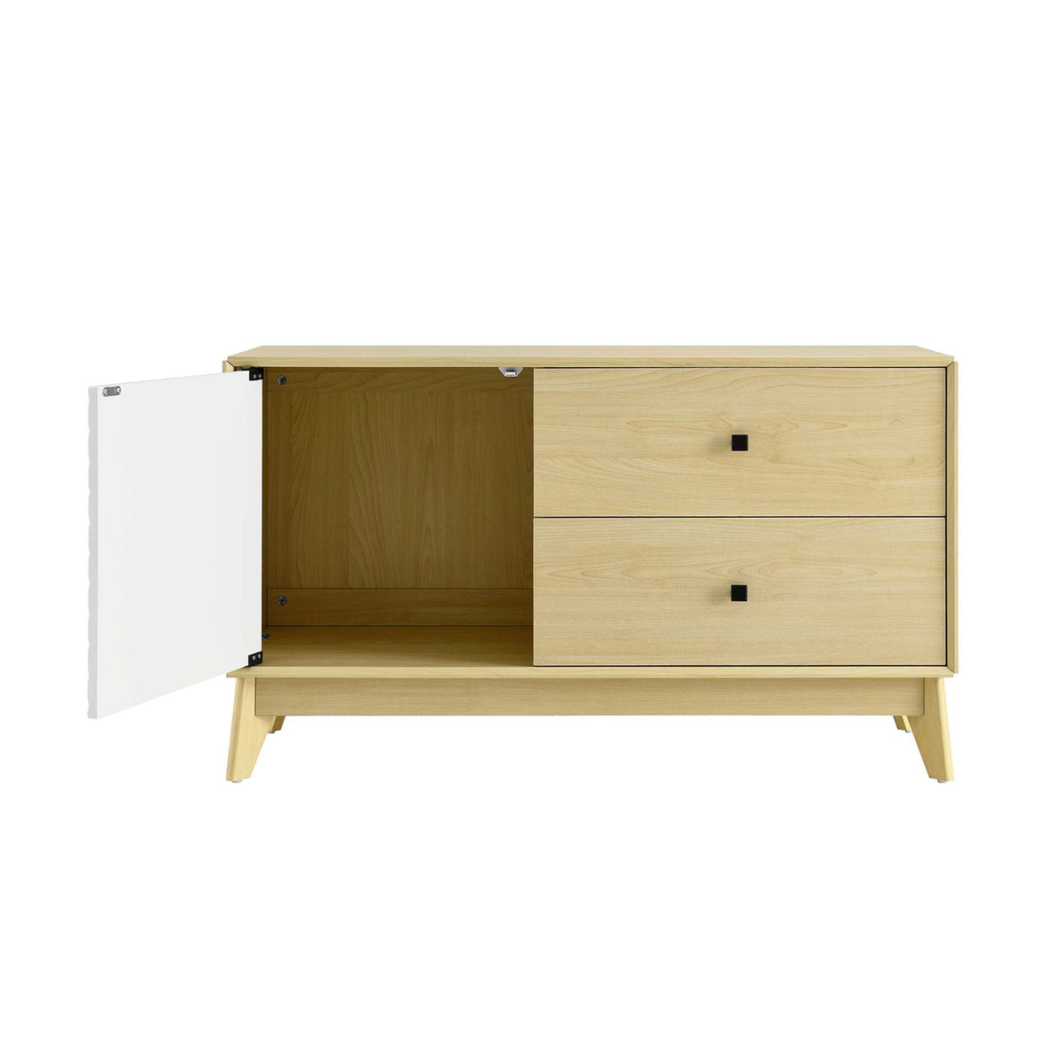 Nectar Natural/White 43" Wood Grain Accent Cabinet - Ornate Home