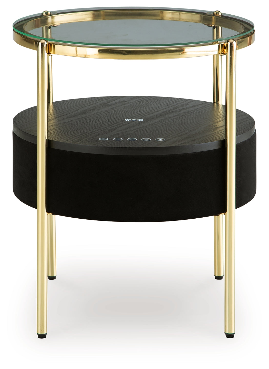 Nedman Black & Gold Accent Table w/ Speaker - Ornate Home