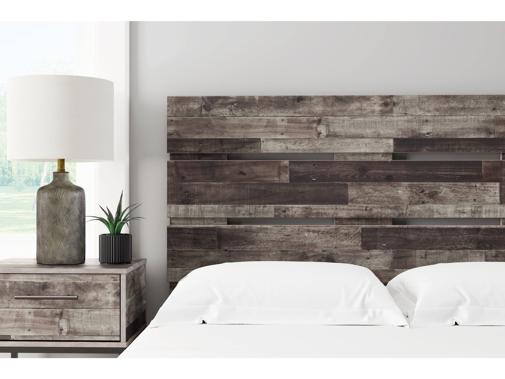 Neilsville Multi Gray Full Panel Headboard - Ornate Home