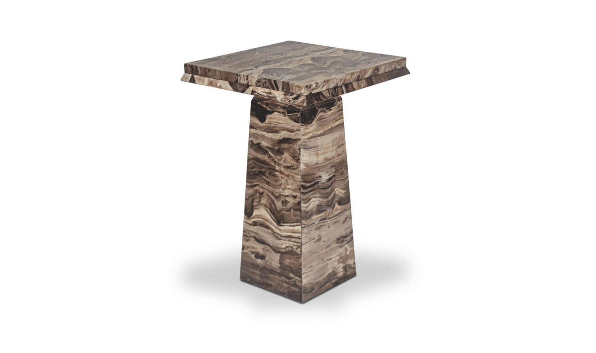 Nella Cappuccino Marble Side Table - Ornate Home