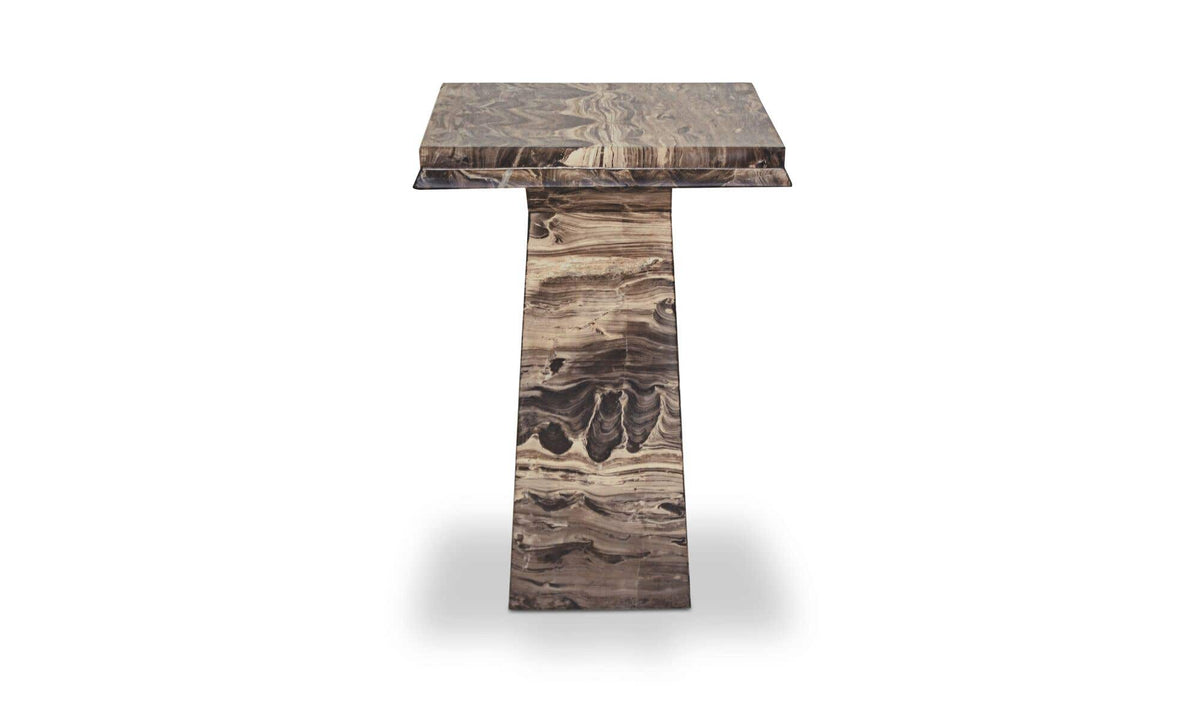 Nella Cappuccino Marble Side Table - Ornate Home