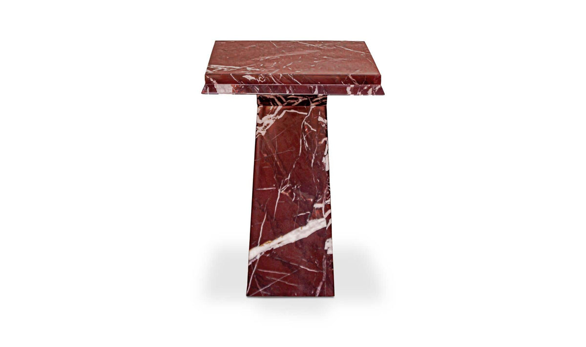 Nella Rosso Levante Marble Side Table - Ornate Home