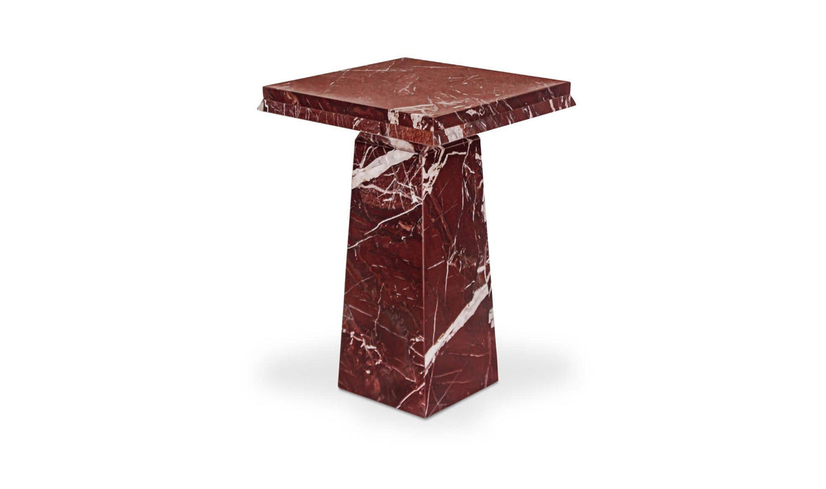 Nella Rosso Levante Marble Side Table - Ornate Home