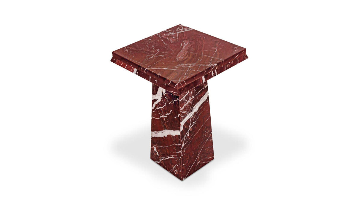 Nella Rosso Levante Marble Side Table - Ornate Home