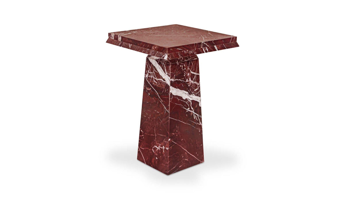 Nella Rosso Levante Marble Side Table - Ornate Home