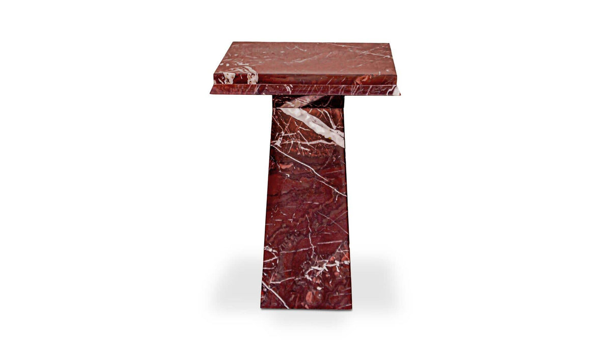 Nella Rosso Levante Marble Side Table - Ornate Home