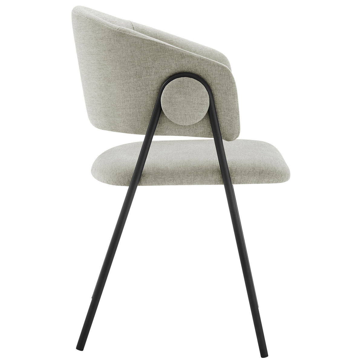 Nella Taupe/Black Upholstered Heathered Chenille Dining Chairs (Set of 2) - Ornate Home