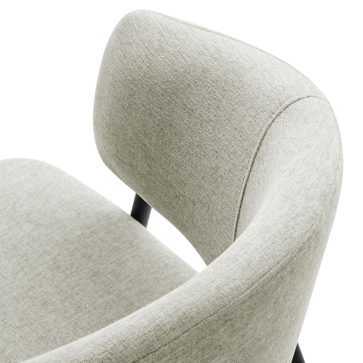 Nella Taupe/Black Upholstered Heathered Chenille Dining Chairs (Set of 2) - Ornate Home