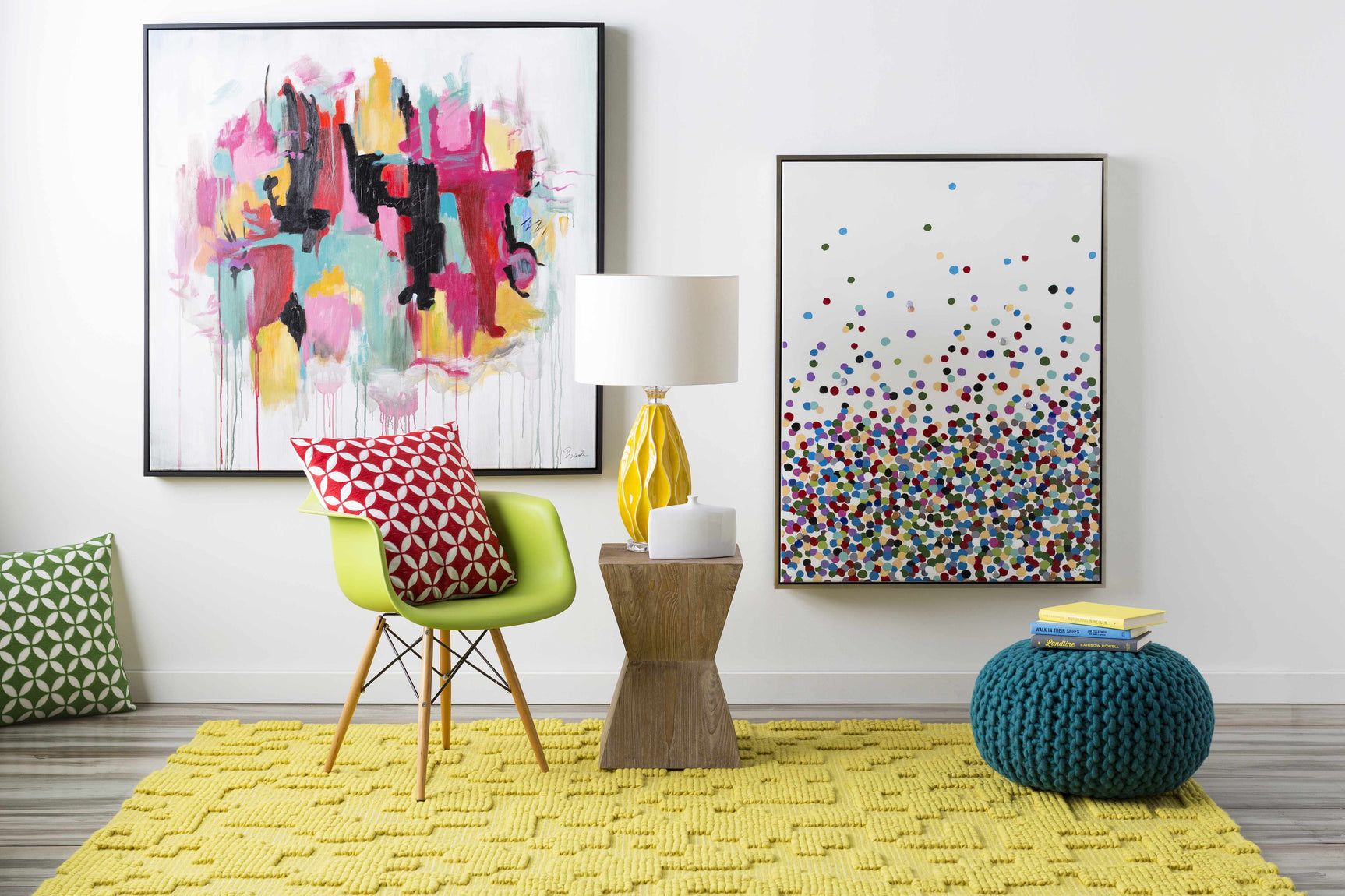 Nelse Multicolor Polka Dot Pattern Wall Art - Clearance - Ornate Home