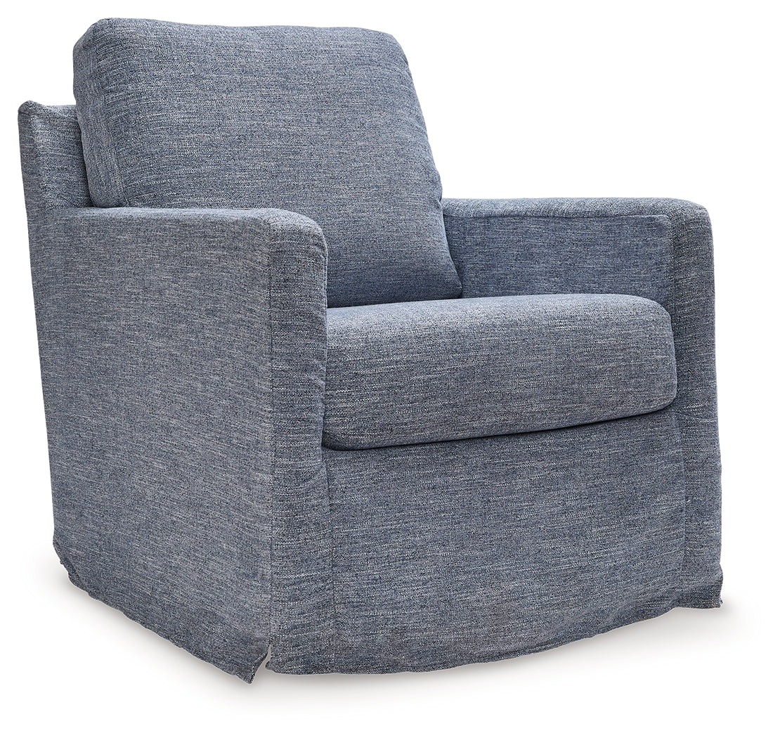 Nenana Next-Gen Nuvella Denim Swivel Glider Accent Chair - Ornate Home