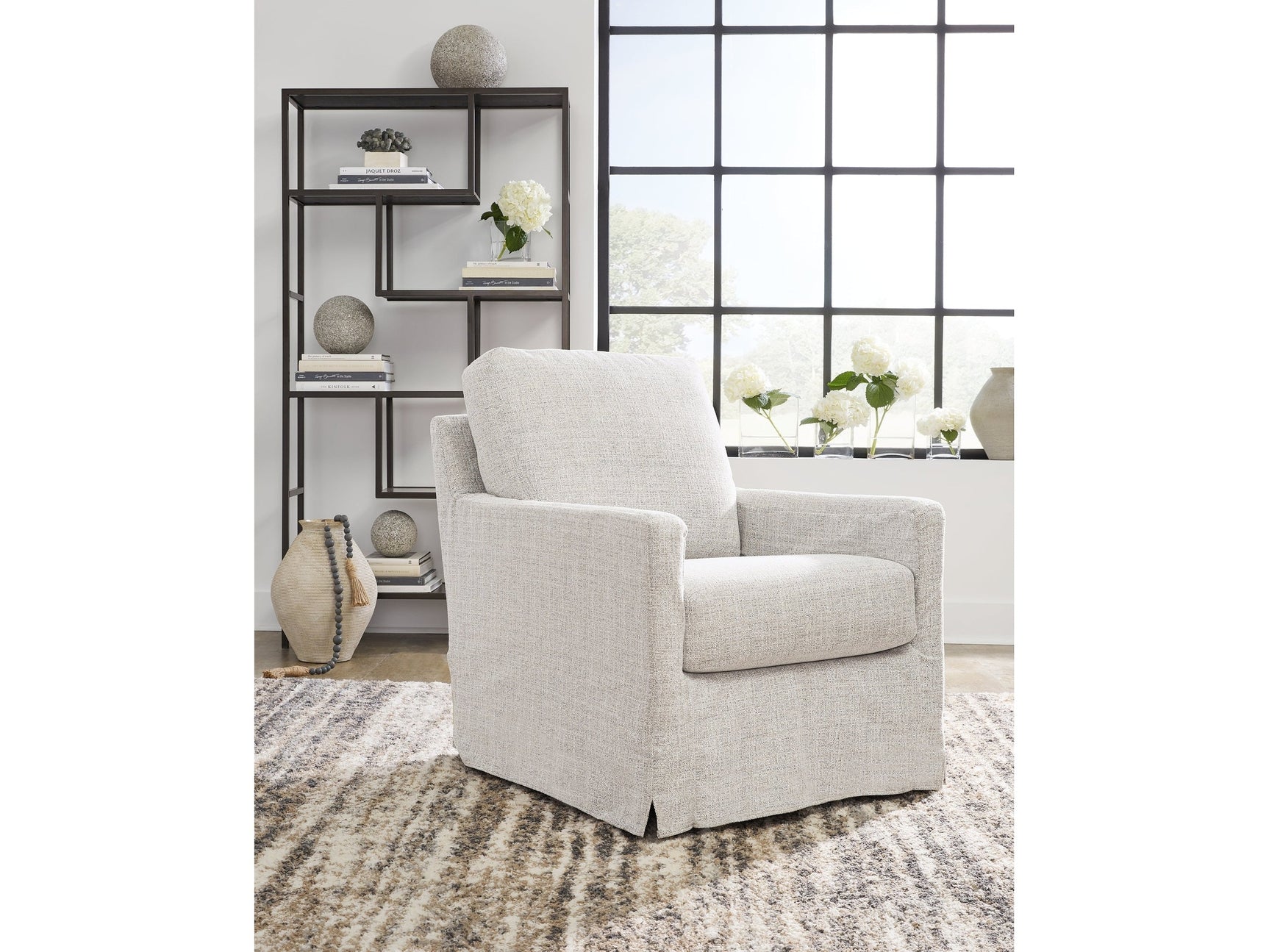 Nenana Next-Gen Nuvella Stone Swivel Glider Accent Chair (Online Special Price) - Ornate Home