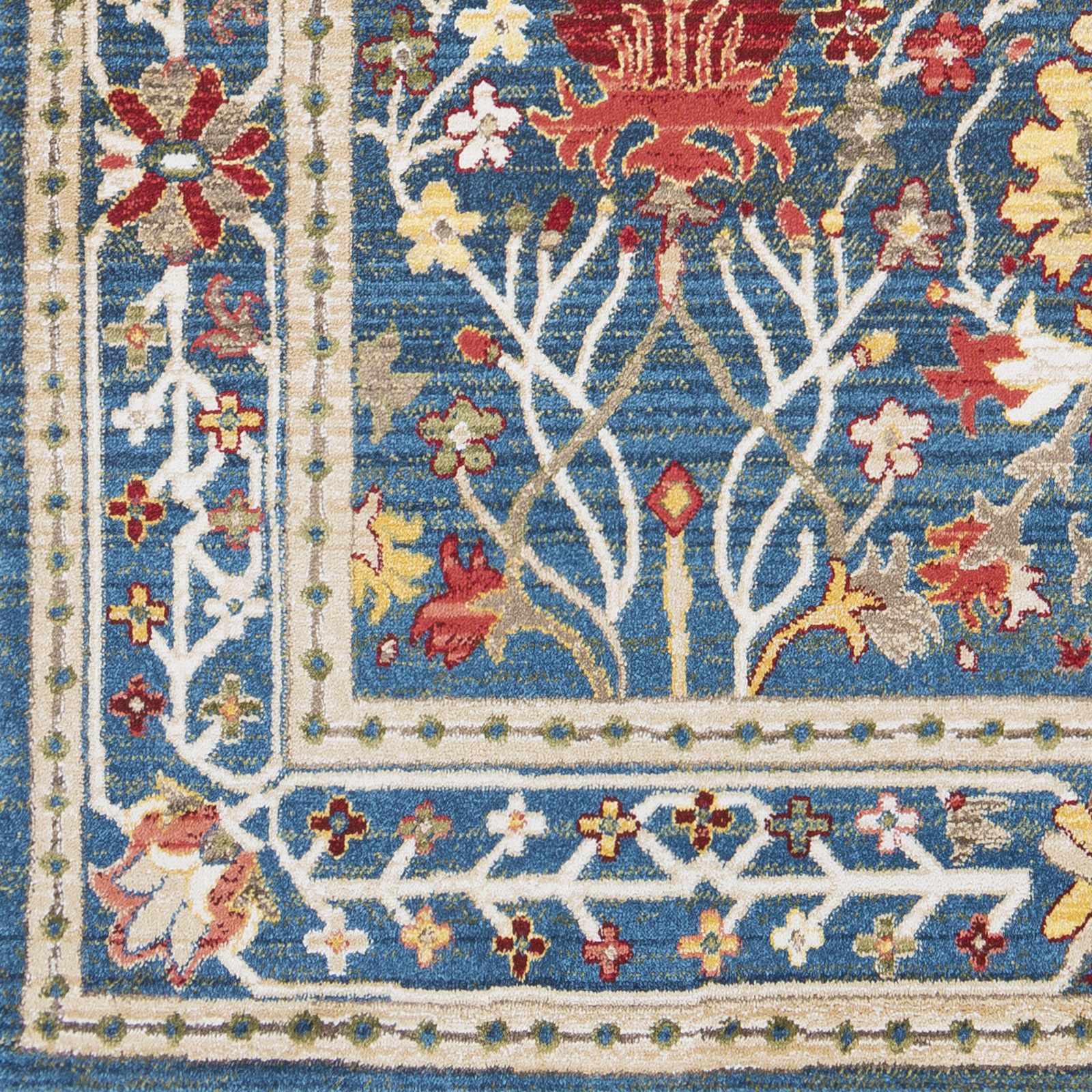 Neola Navy Blue Damask Area Rug - Ornate Home