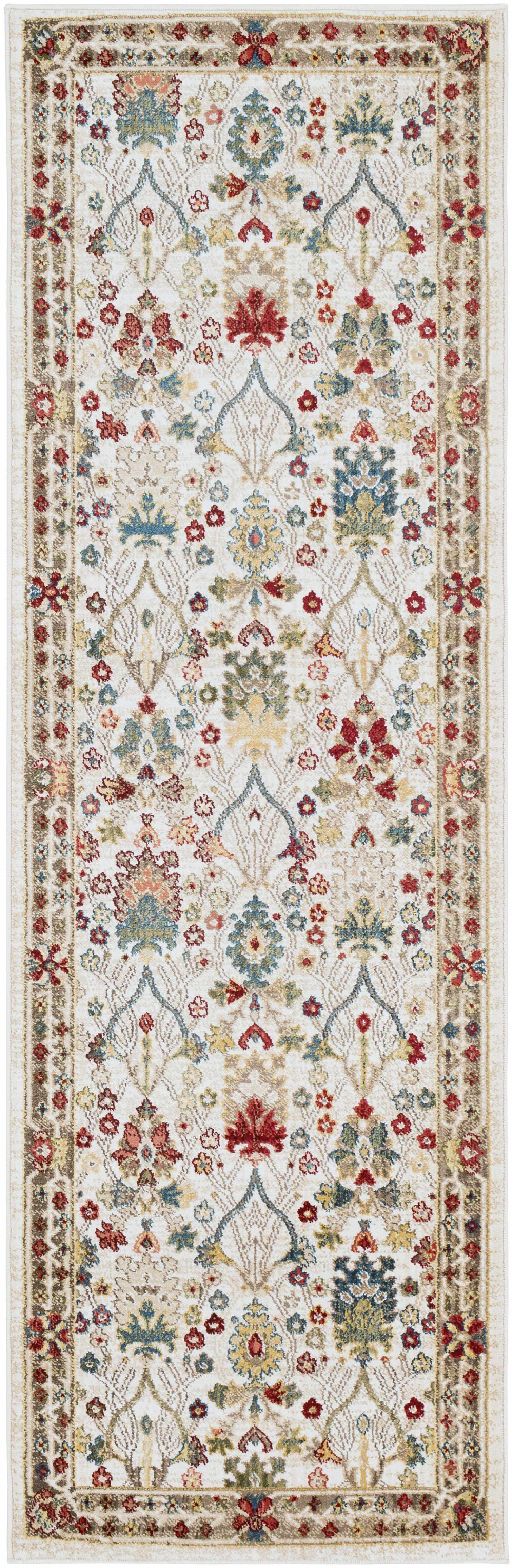 Neola White/Brown Damask Area Rug - Ornate Home