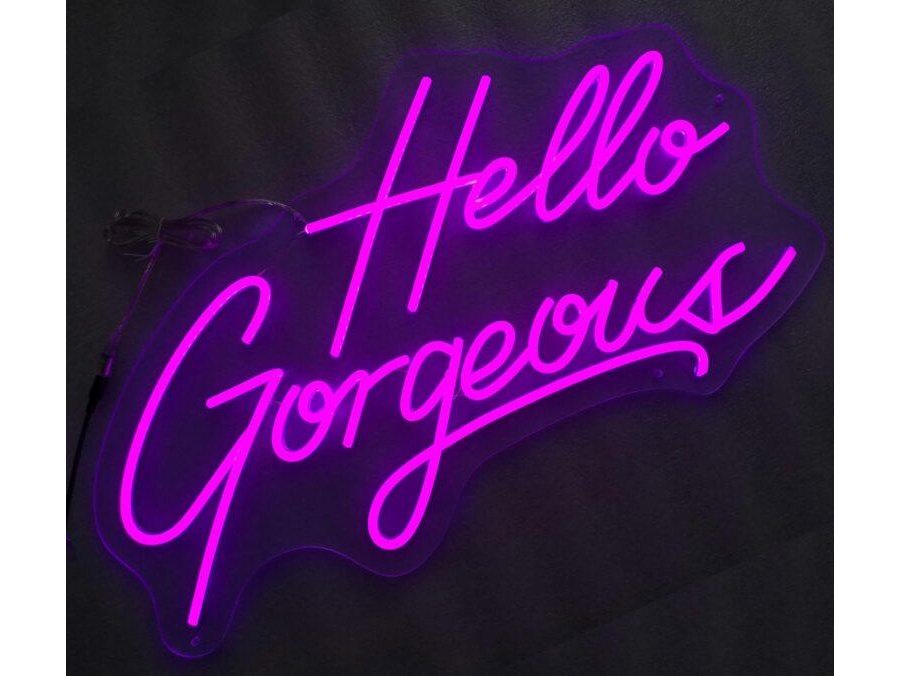 Neon Hello Gorgeous Wall Art - Ornate Home