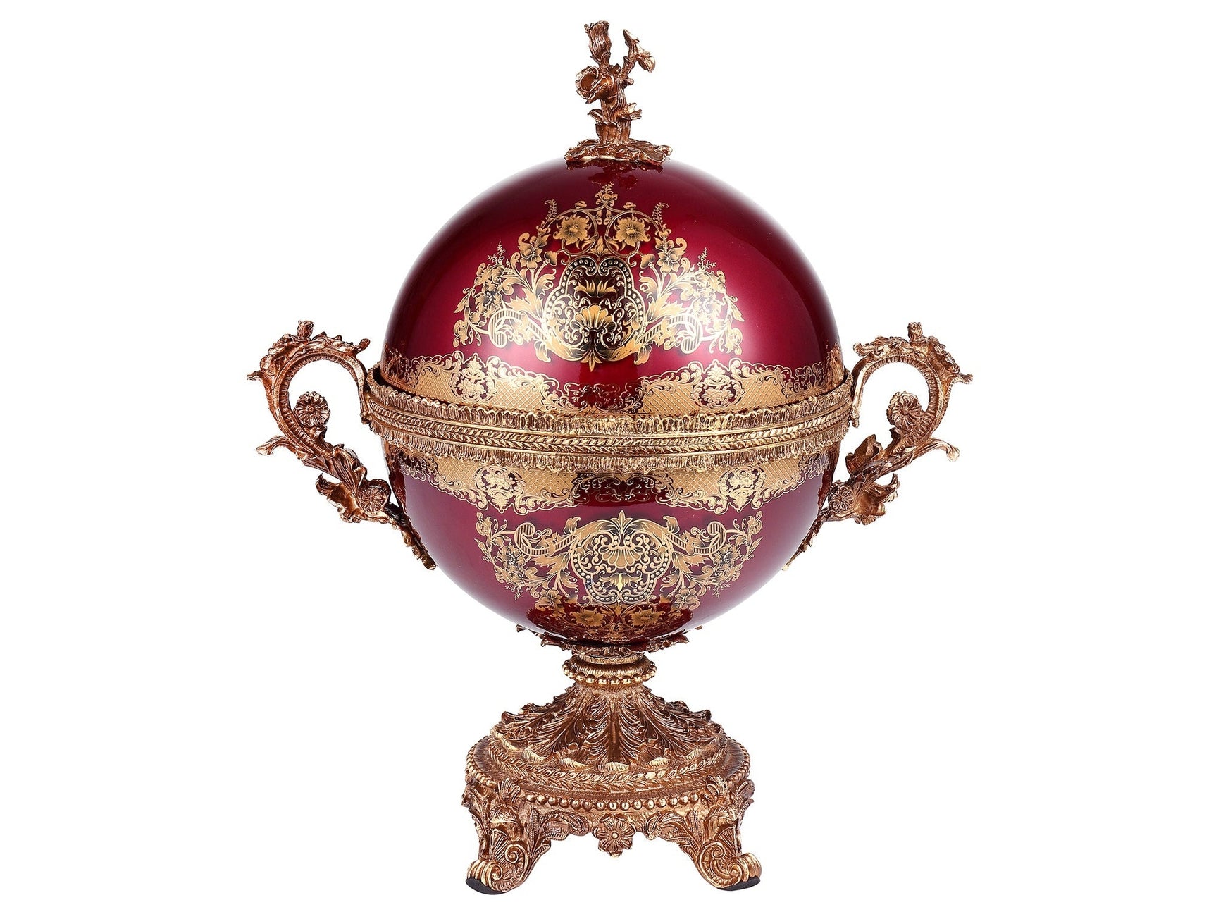 Nephele Red & Gold Vase / HD-6026 - Ornate Home