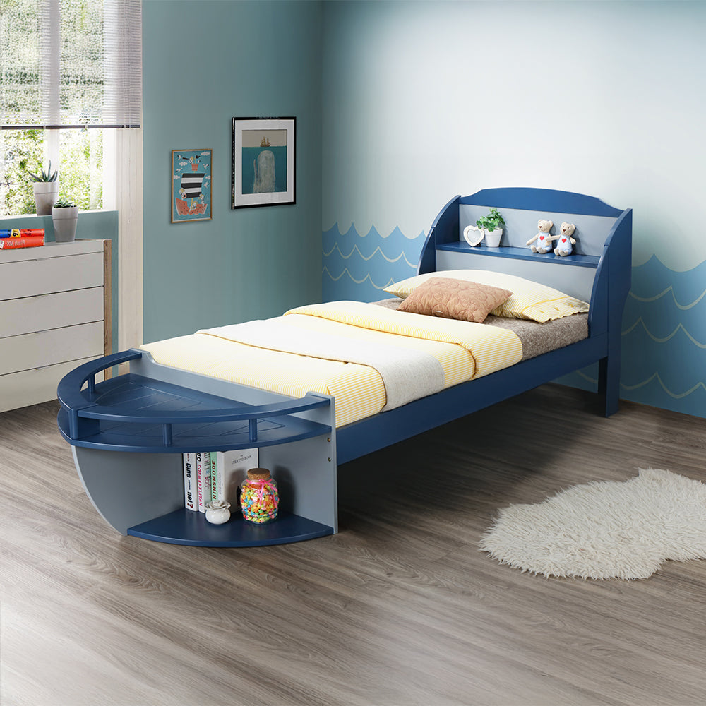 Neptune II Gray/Navy Twin Bed - Ornate Home