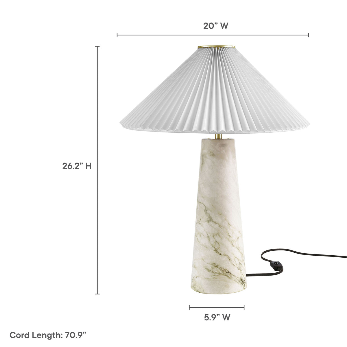 Nera White Marble Table Lamp - Ornate Home