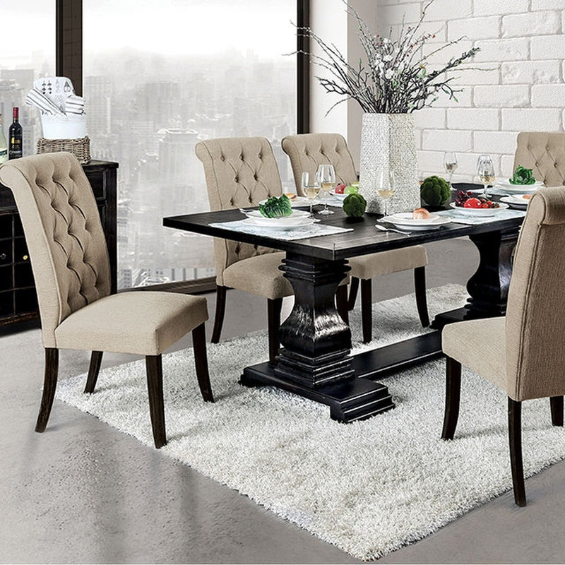 Nerissa Antique Black Dining Table - Ornate Home