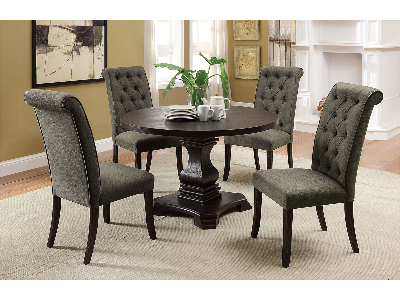 Nerissa Antique Black/ Gray 5 Piece Dining Set - Ornate Home