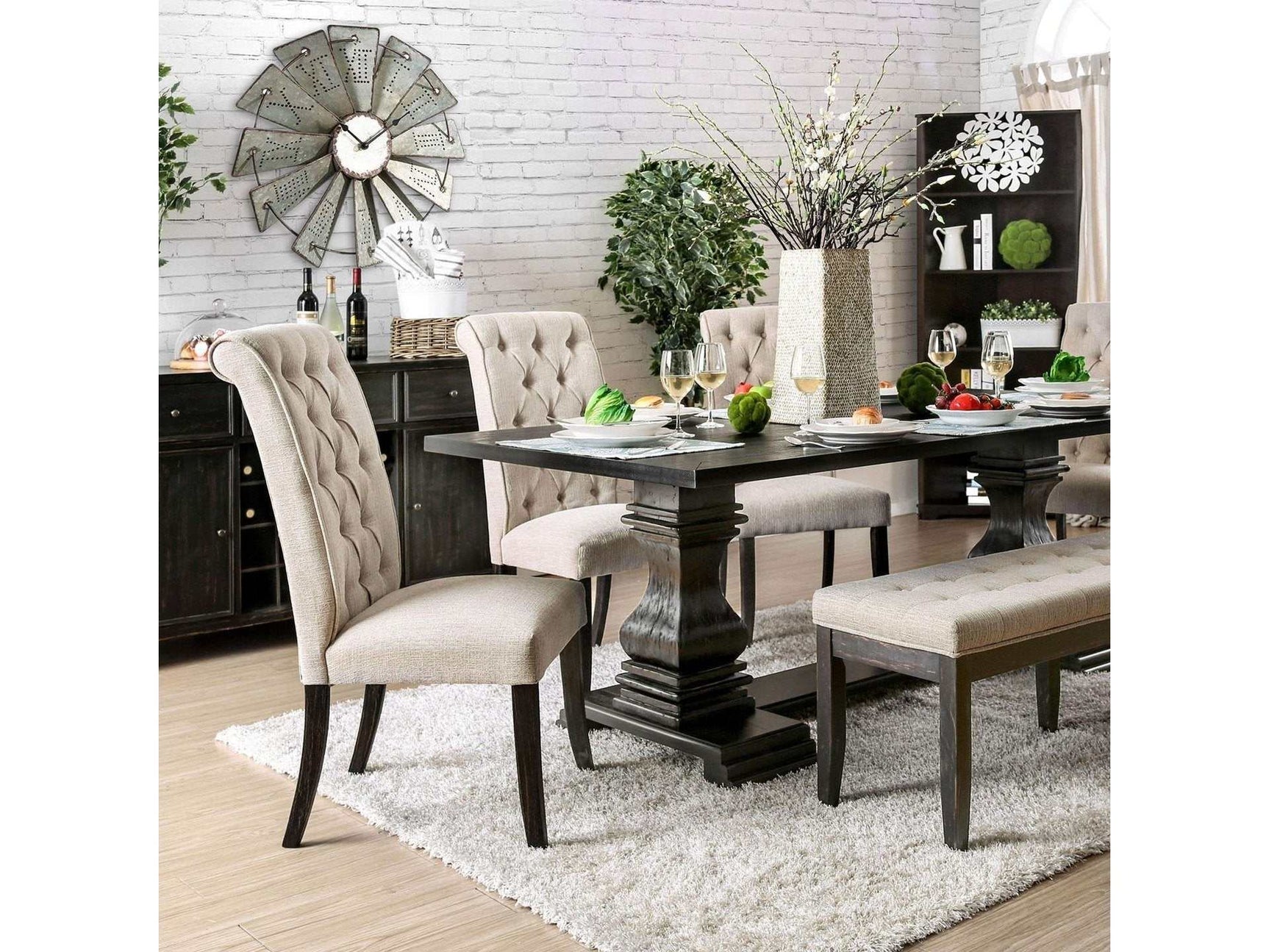 Nerissa Dark Brown Dining Table - Ornate Home