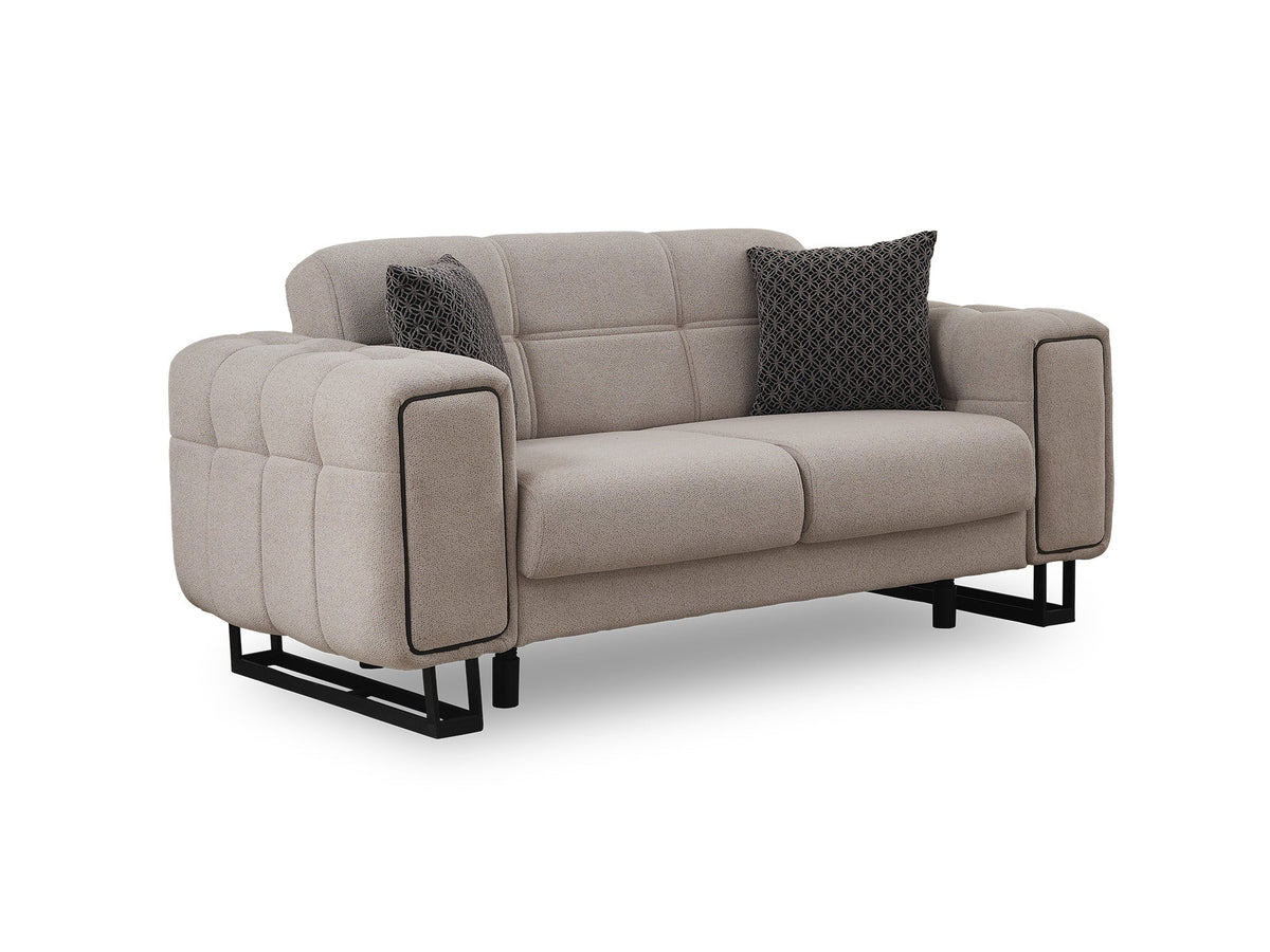 Nero Light Grey Convertible Loveseat - Ornate Home