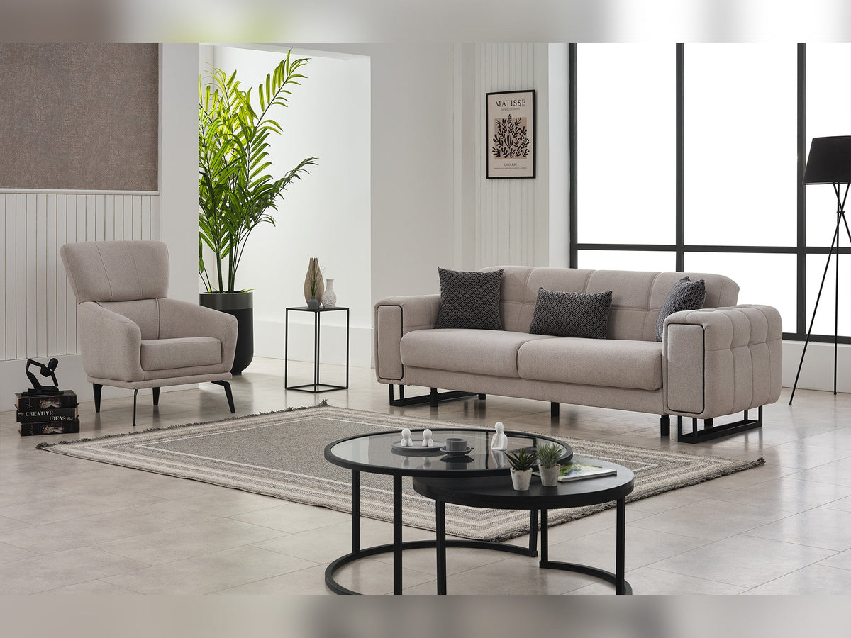 Nero Light Grey Convertible Sofa - Ornate Home