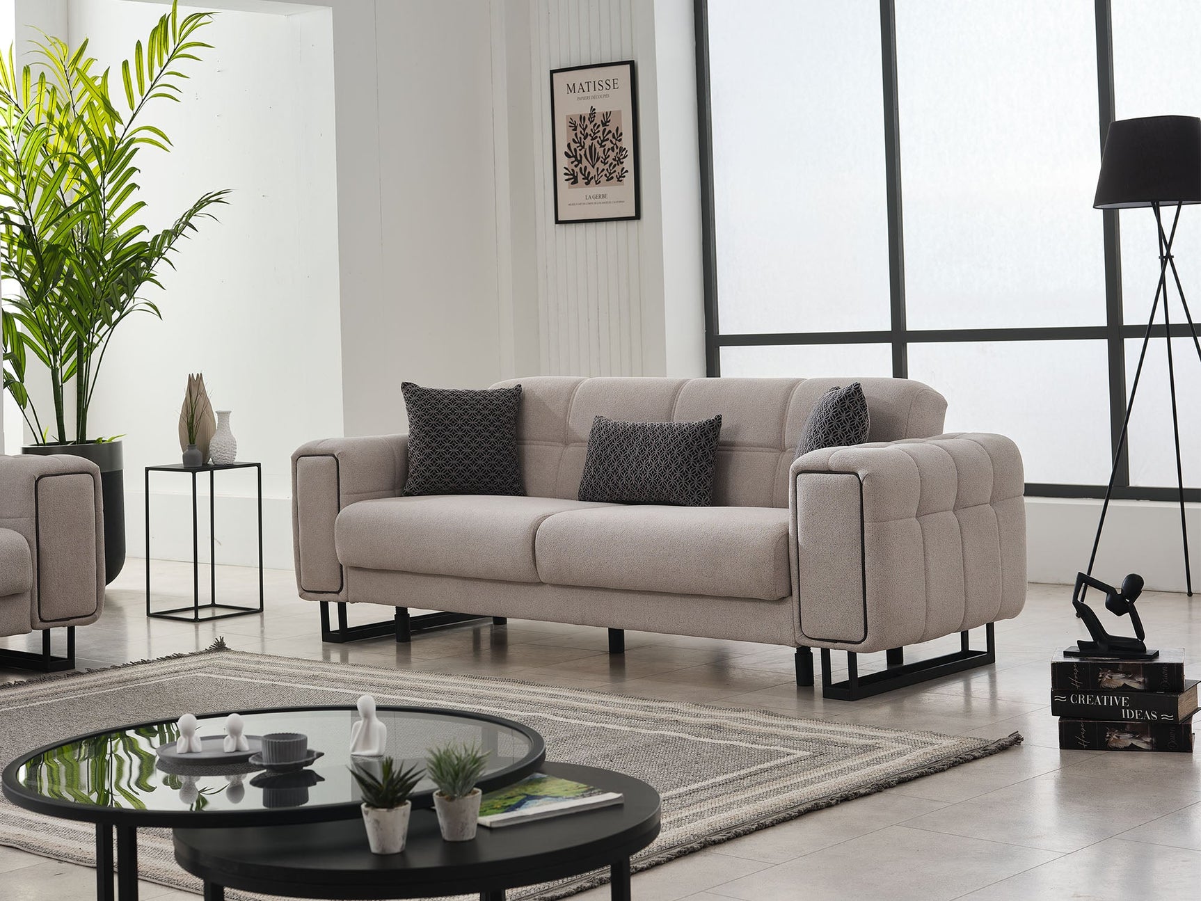 Nero Light Grey 3-pieces (Sofa & Loveseat & Chair) Living Room Set