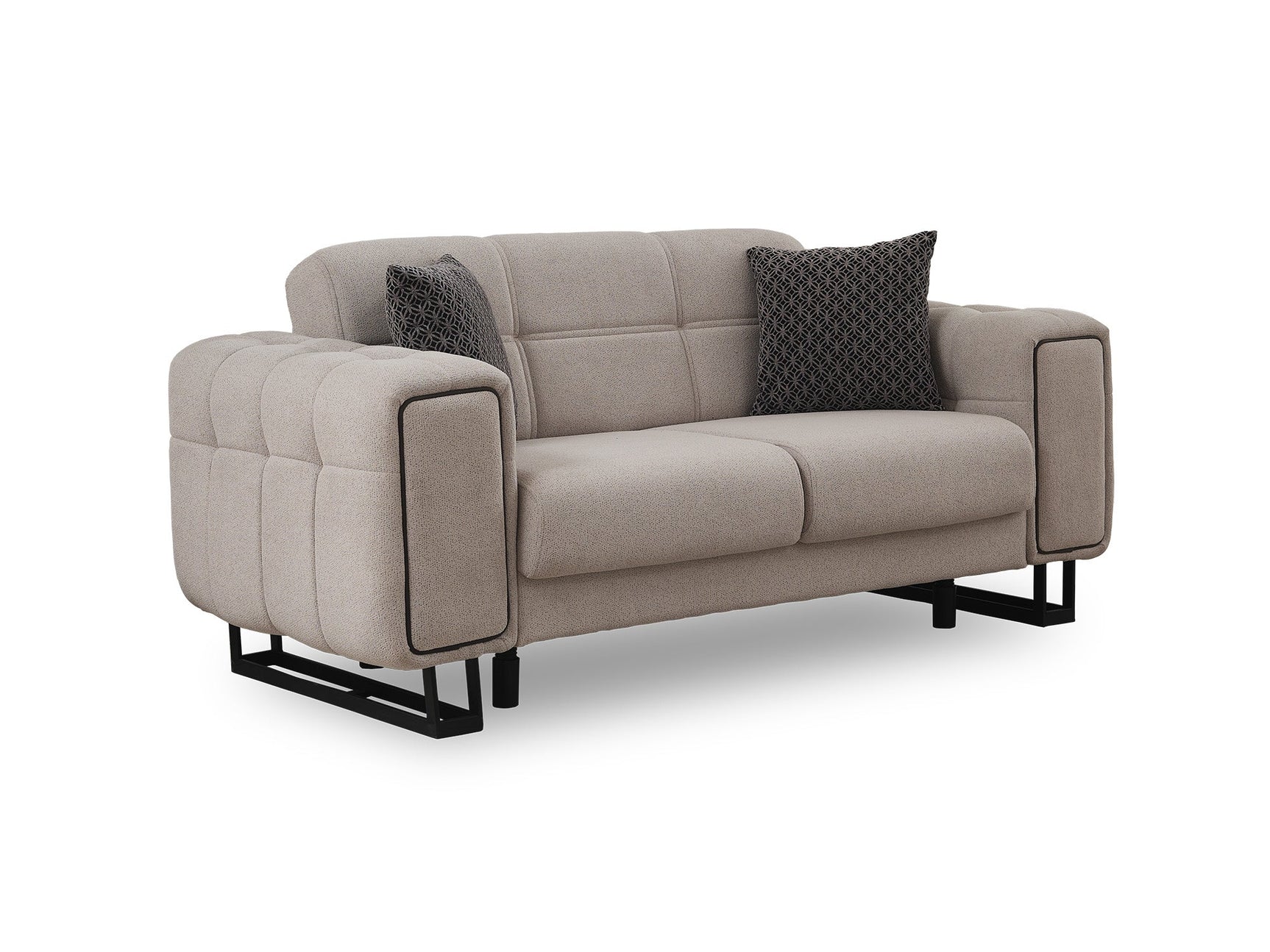Nero Light Grey Convertible Loveseat