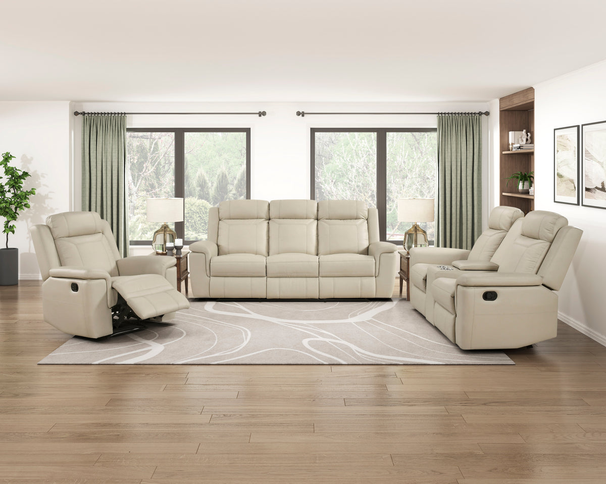Nest Beige Double Reclining Sofa - Ornate Home