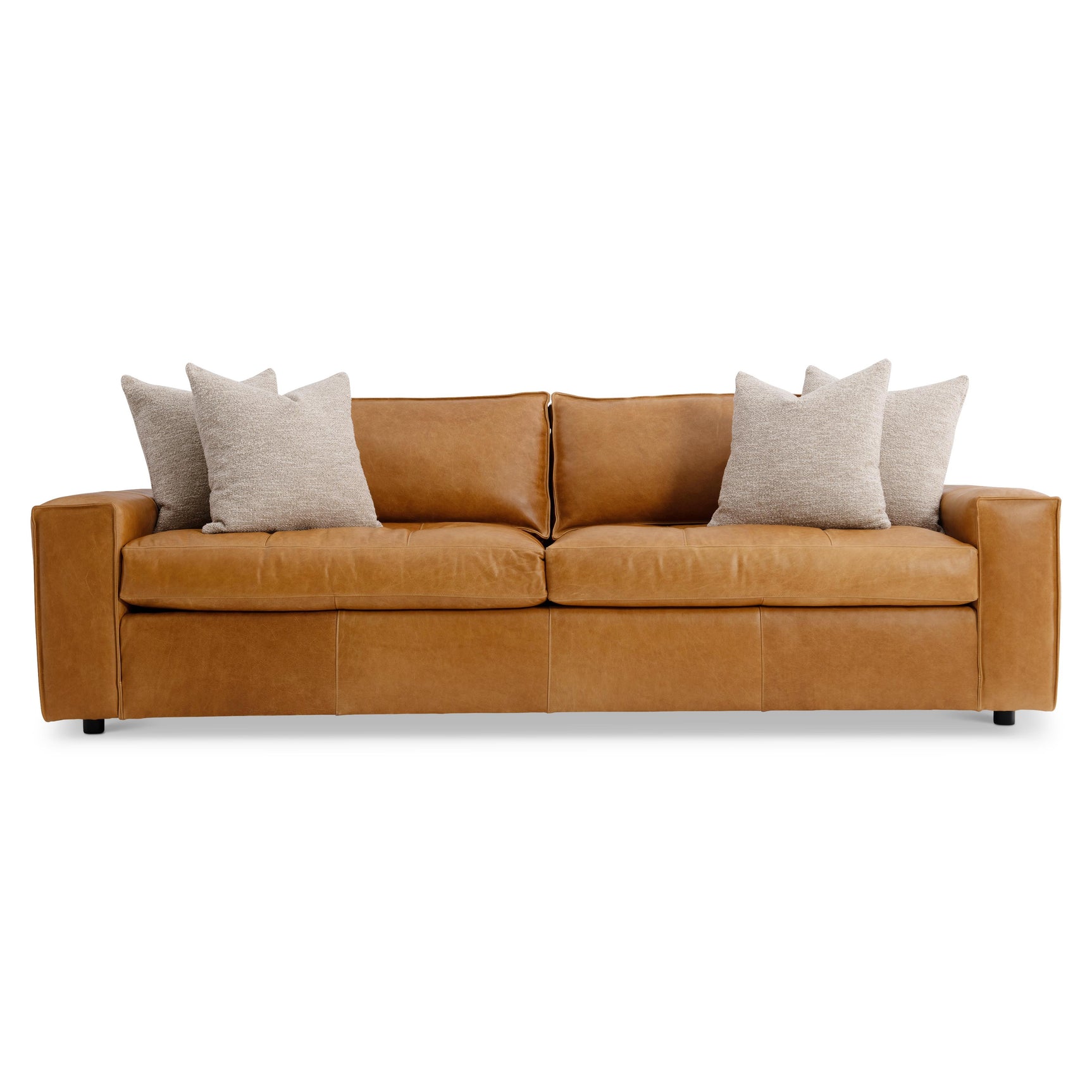 Nest Beige/Tan Leather Sofa - Ornate Home