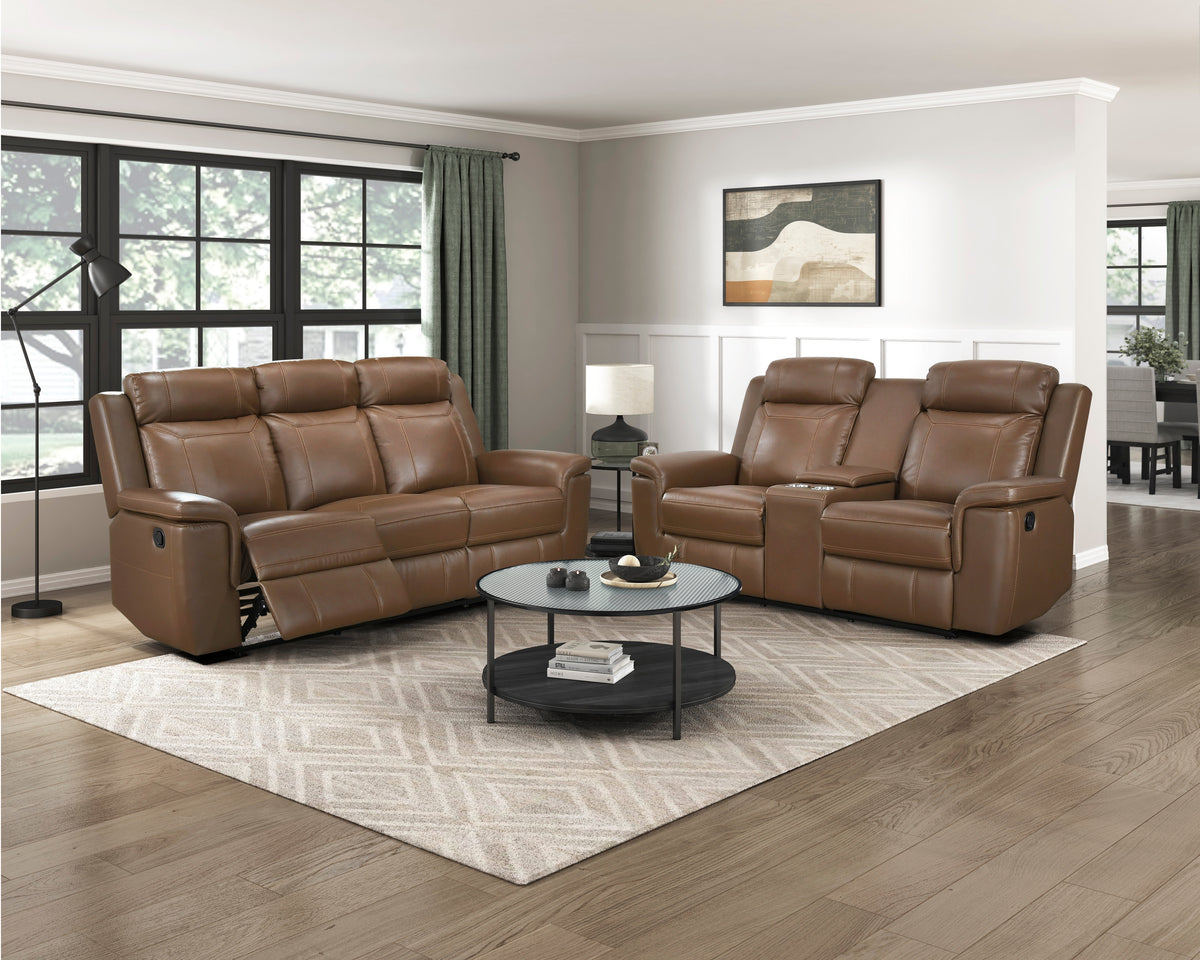 Nest Brown Double Reclining Sofa - Ornate Home