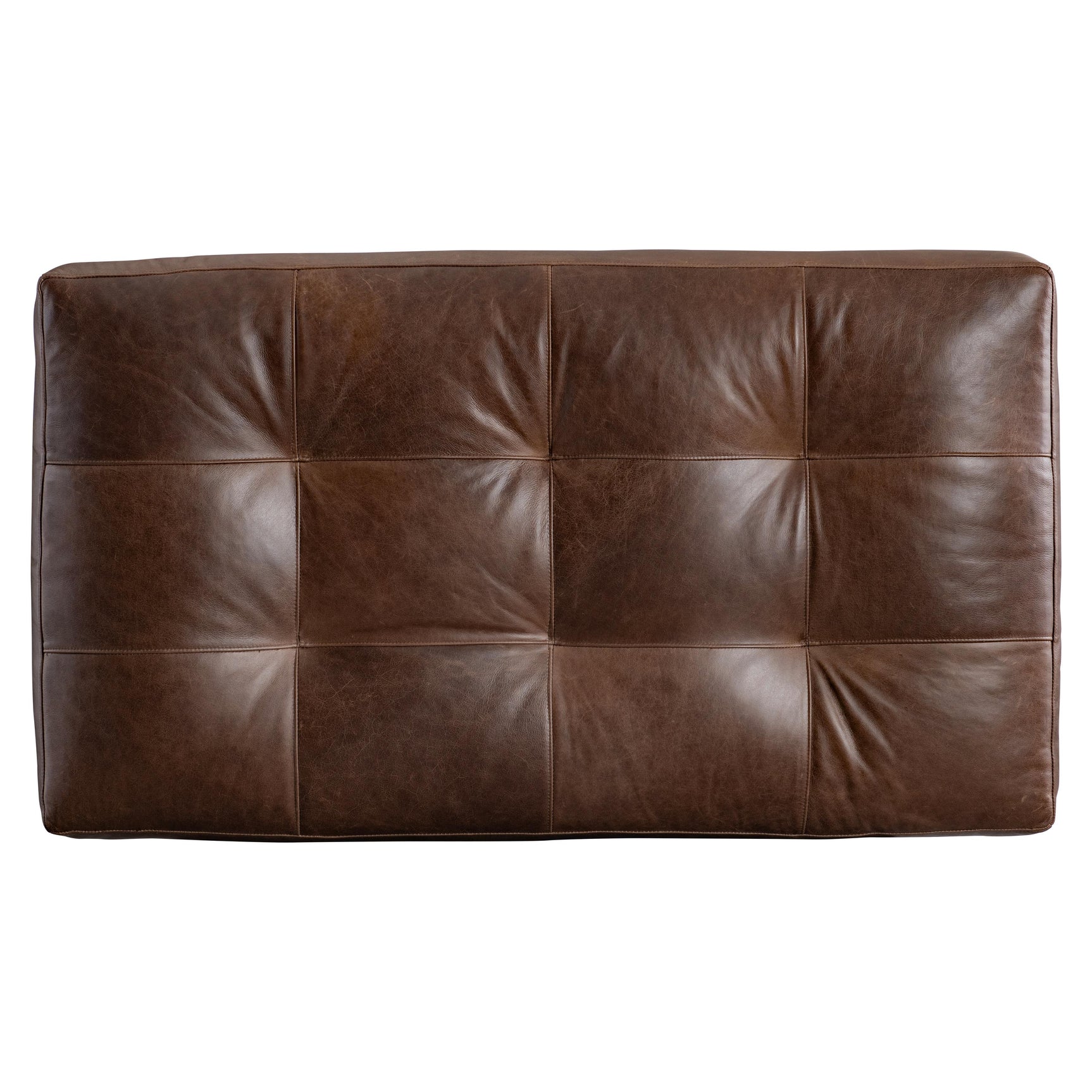 Nest Brown Leather Ottoman - Ornate Home
