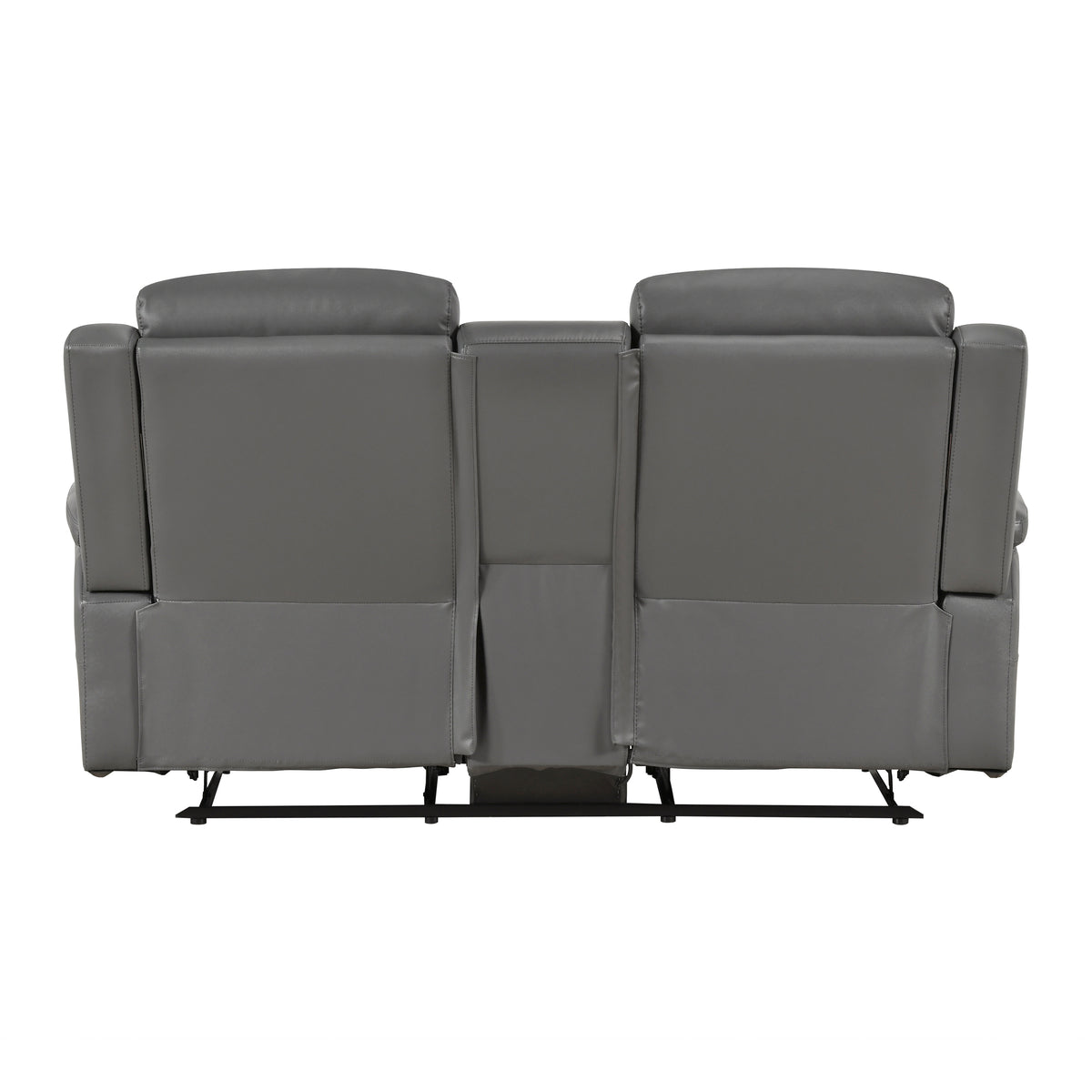Nest Gray Double Reclining Loveseat With Center Console And Receptacles - Ornate Home