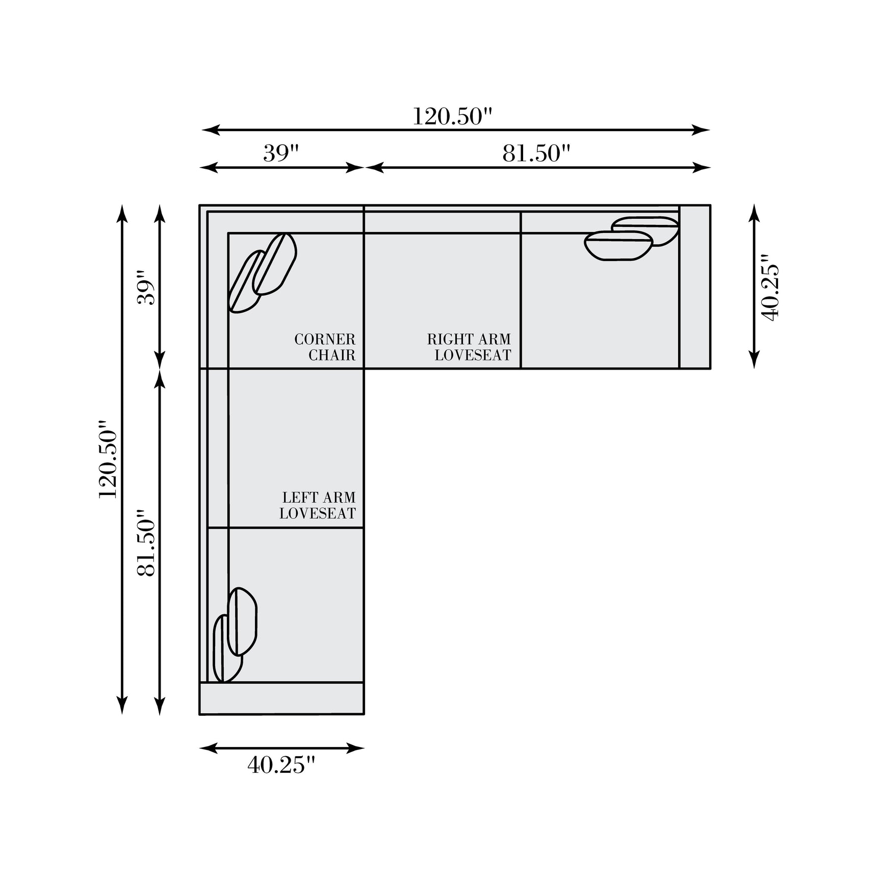 Nest White/Brown Sectional