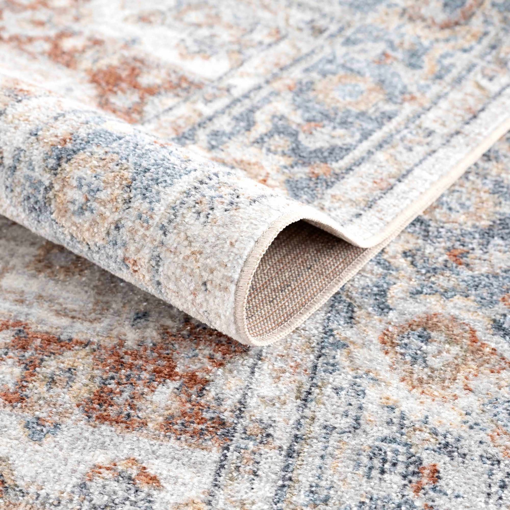 Neta Red & Blue Flat Pile Washable Rug - Clearance - Ornate Home