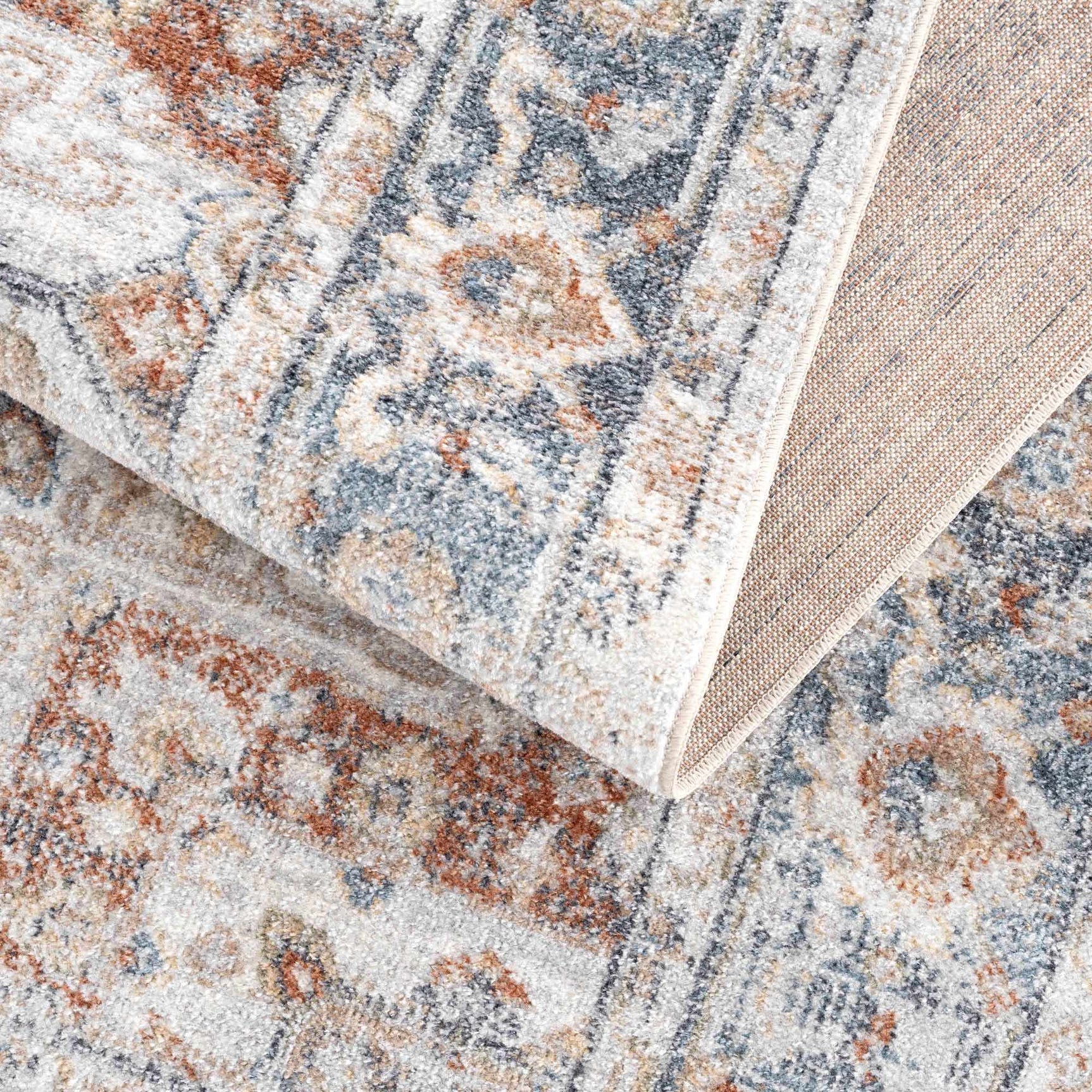 Neta Red & Blue Flat Pile Washable Rug - Clearance - Ornate Home