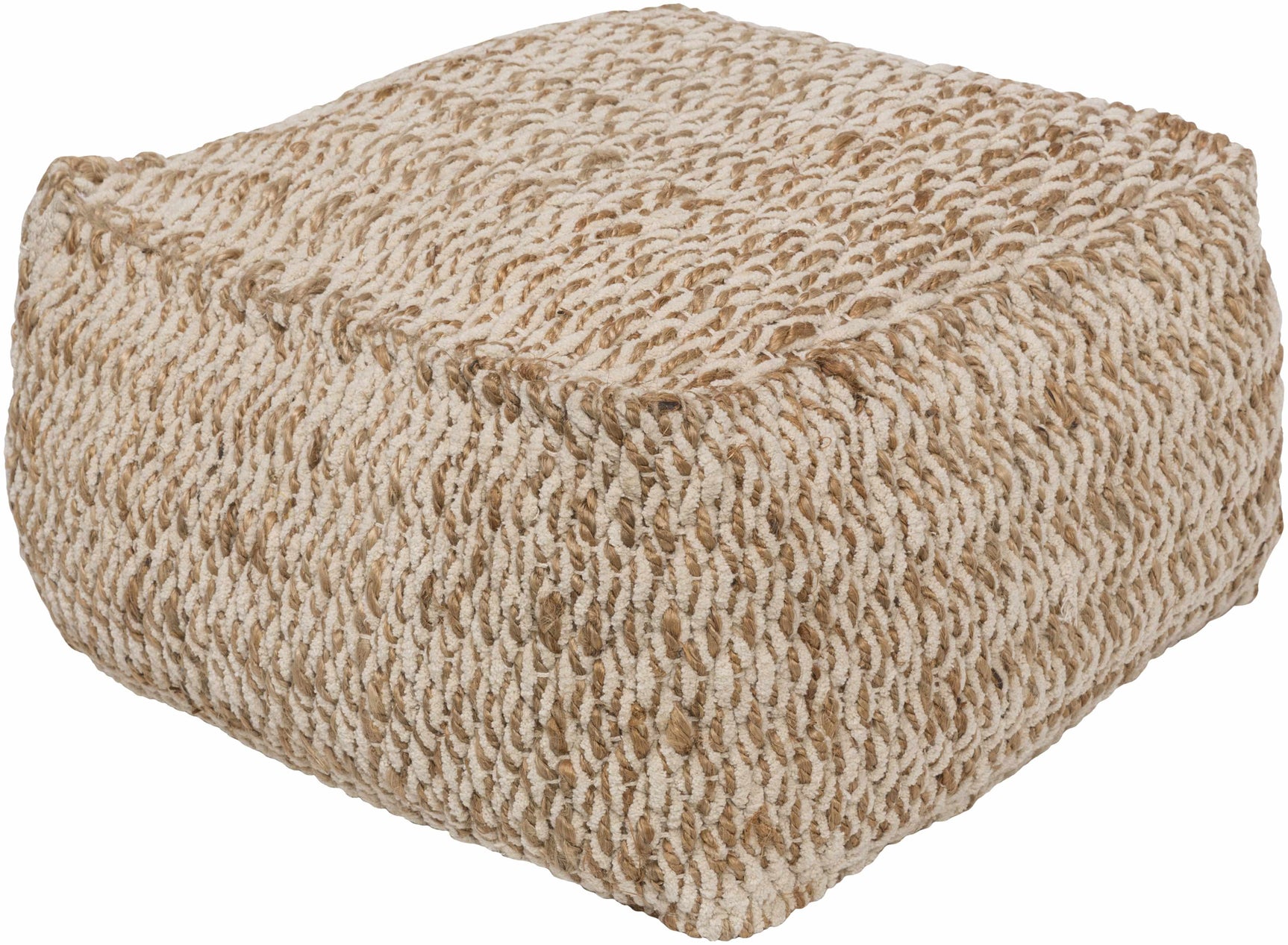 Netcong Tan Jute Pouf - Clearance - Ornate Home