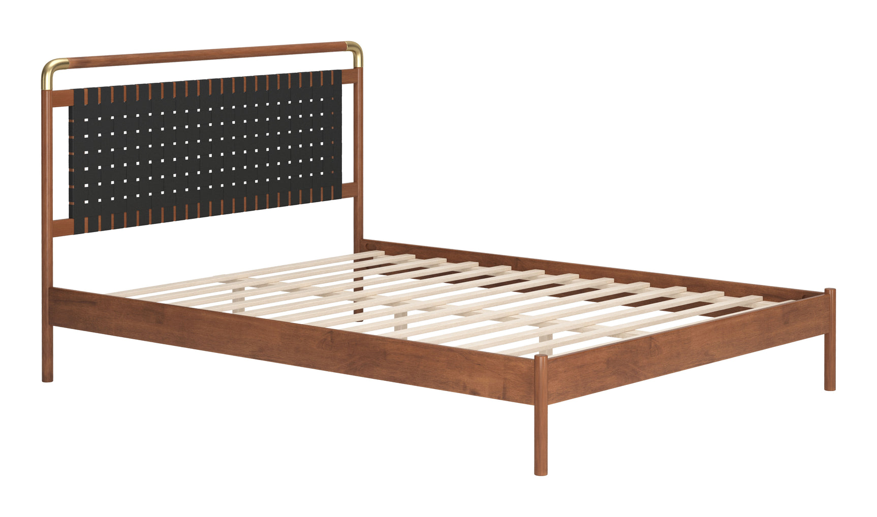 Netz Black & Walnut Queen Bed - Ornate Home