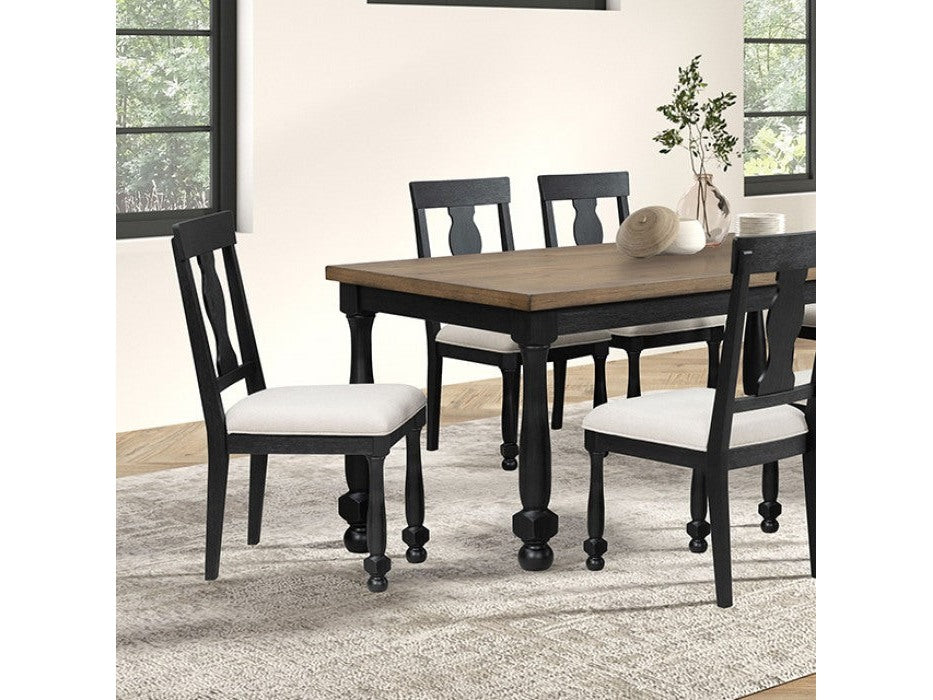 Neue Mills Black 7 Piece Dining Set - Ornate Home