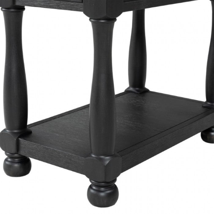 Neue Mills Weathered Black/Brown Chairside Table - Ornate Home