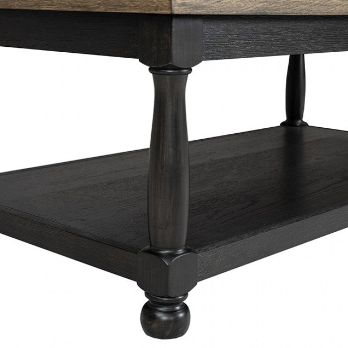 Neue Mills Weathered Black/Brown Coffee Table - Ornate Home