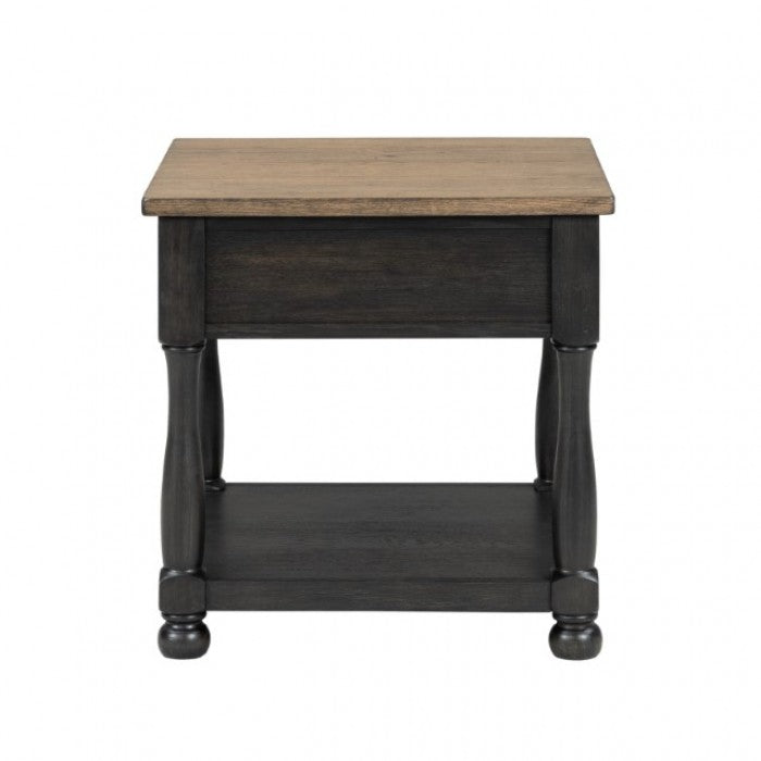 Neue Mills Weathered Black/Brown End Table - Ornate Home