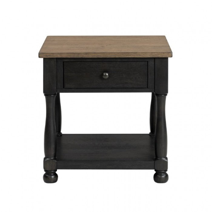 Neue Mills Weathered Black/Brown End Table - Ornate Home