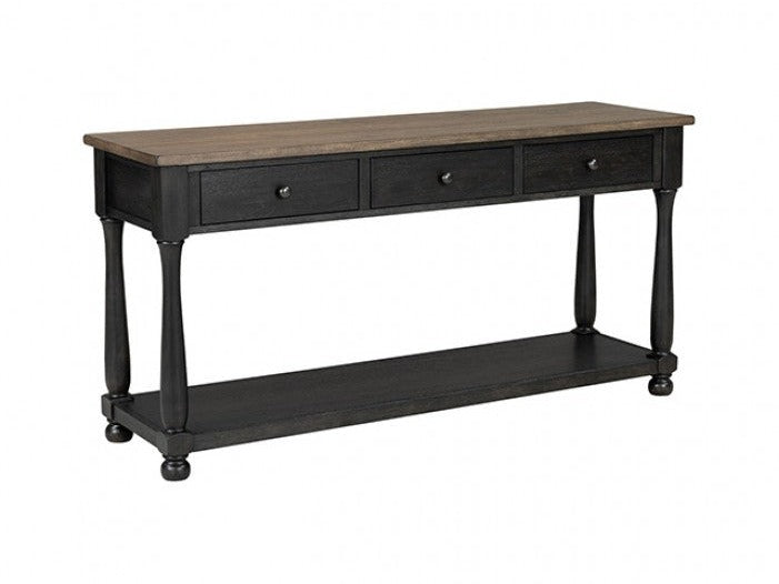 Neue Mills Weathered Black/Brown Sofa Table - Ornate Home