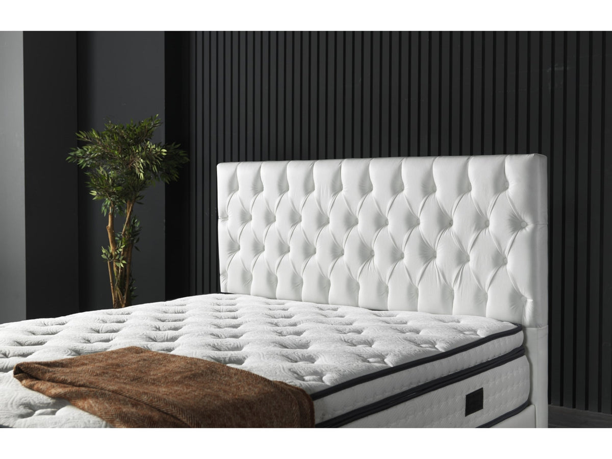 Nevada White Storage Bed With Headboard - Ornate Home